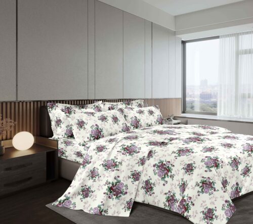 SET DE SÁBANAS 4 PIEZAS ESTAMPADA QUEEN