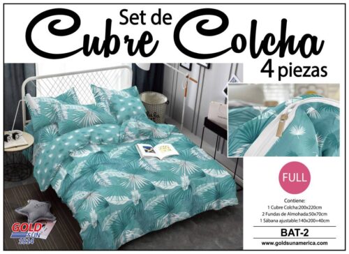 SET DE CUBRE COLCHAS 4 PIEZAS  DE 2 PLAZAS