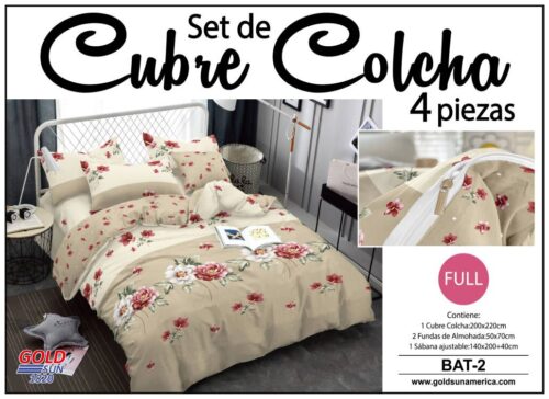 SET DE CUBRE COLCHAS 4 PIEZAS  DE 2 PLAZAS