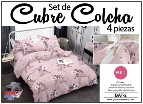 SET DE CUBRE COLCHAS 4 PIEZAS  DE 2 PLAZAS