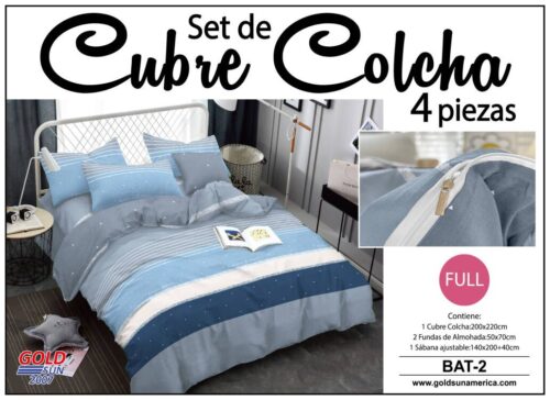 SET DE CUBRE COLCHAS 4 PIEZAS  DE 2 PLAZAS
