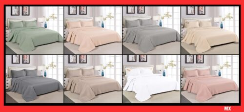 SET DE SÁBANAS 4 PIEZAS COLOR ENTERO BORDADAS