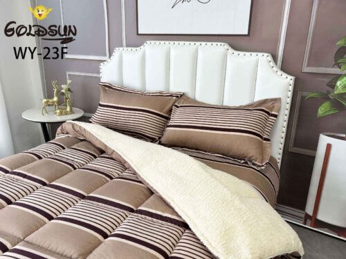 COBERTOR TELA CON CARNERO ACOLCHADO 5 PIEZAS