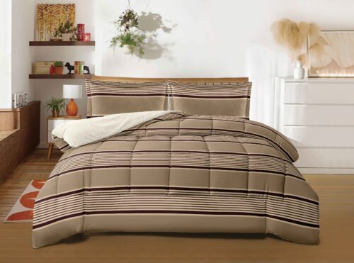 COBERTOR TELA CON CARNERO ACOLCHADO 5 PIEZAS