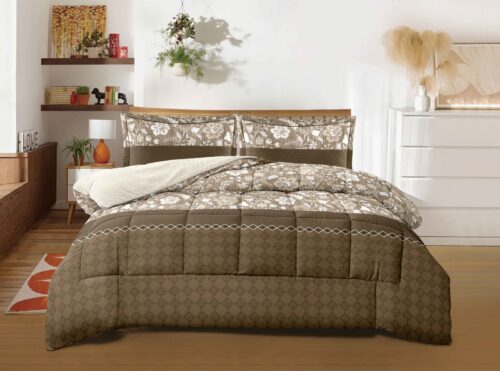 COBERTOR TELA CON CARNERO ACOLCHADO 5 PIEZAS