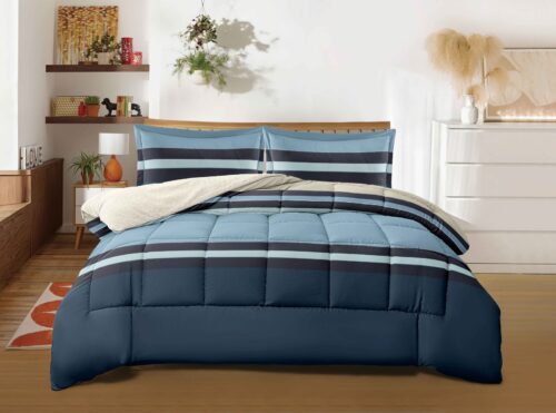 COBERTOR TELA CON CARNERO ACOLCHADO 5 PIEZAS