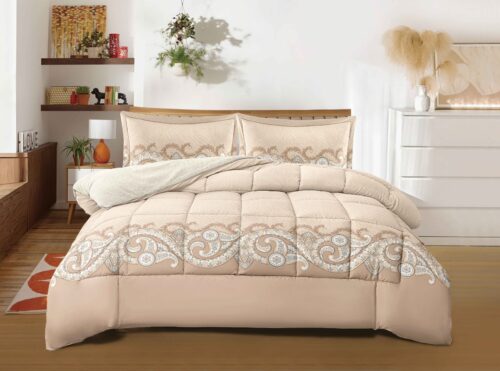 COBERTOR TELA CON CARNERO ACOLCHADO 5 PIEZAS