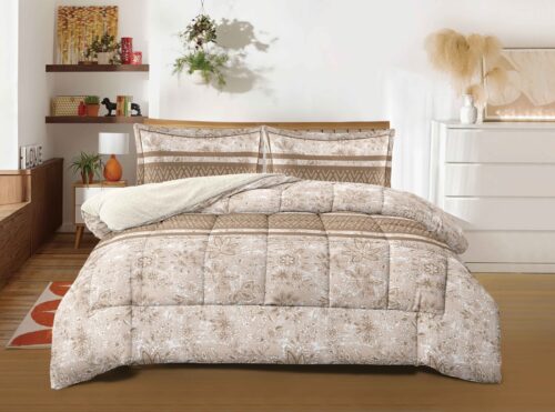 COBERTOR TELA CON CARNERO ACOLCHADO 5 PIEZAS