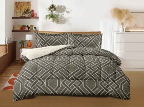 COBERTOR TELA CON CARNERO ACOLCHADO 5 PIEZAS