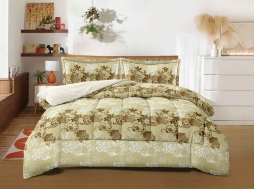 COBERTOR TELA CON CARNERO ACOLCHADO 5 PIEZAS