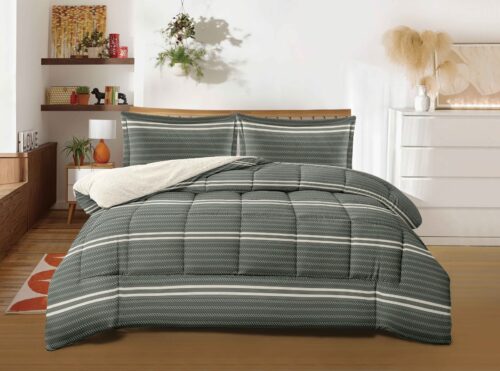 COBERTOR TELA CON CARNERO ACOLCHADO 5 PIEZAS