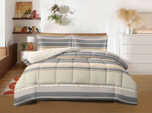 COBERTOR TELA CON CARNERO ACOLCHADO 5 PIEZAS