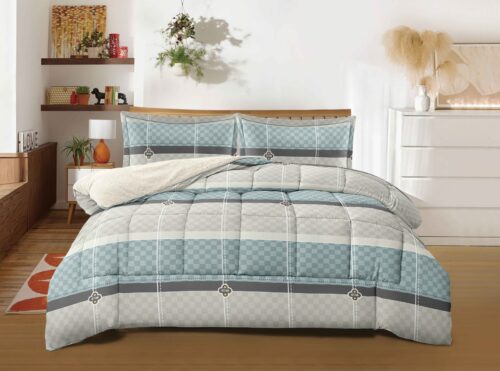 COBERTOR TELA CON CARNERO ACOLCHADO 5 PIEZAS