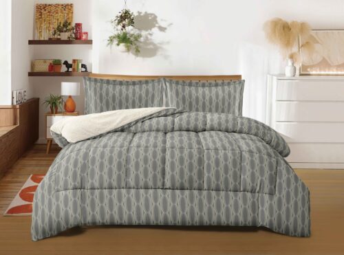 COBERTOR TELA CON CARNERO ACOLCHADO 5 PIEZAS