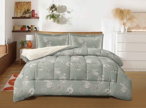 COBERTOR TELA CON CARNERO ACOLCHADO 5 PIEZAS