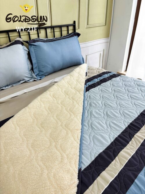 COBERTOR TELA CON CARNERO DELGADO 5 PIEZAS