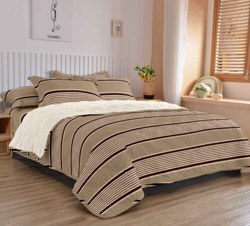 COBERTOR TELA CON CARNERO DELGADO 5 PIEZAS