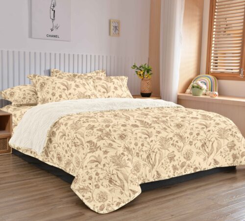 COBERTOR TELA CON CARNERO DELGADO 5 PIEZAS