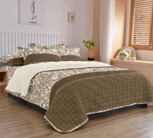 COBERTOR TELA CON CARNERO DELGADO 5 PIEZAS