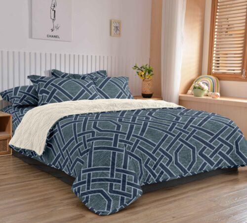 COBERTOR TELA CON CARNERO DELGADO 5 PIEZAS