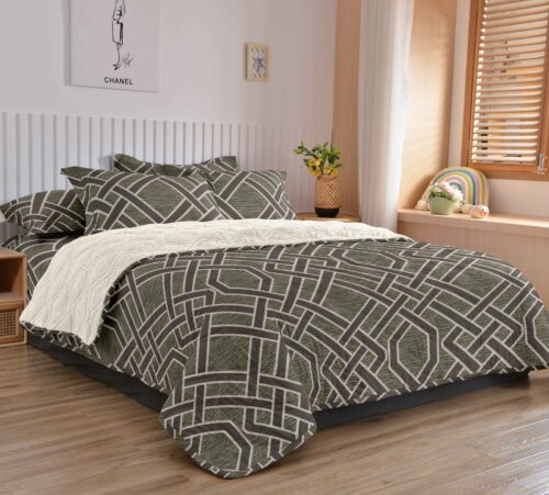 COBERTOR TELA CON CARNERO DELGADO 5 PIEZAS