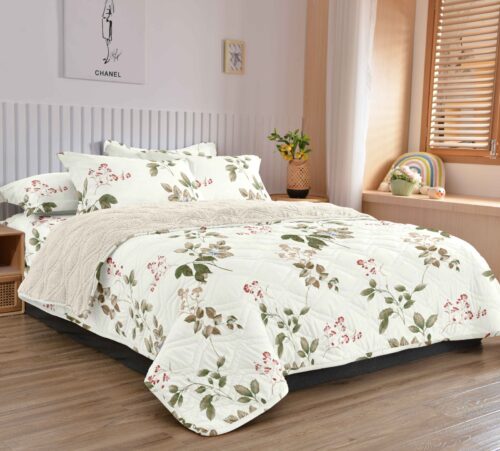 COBERTOR TELA CON CARNERO DELGADO 5 PIEZAS