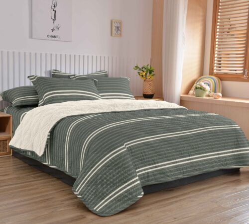 COBERTOR TELA CON CARNERO DELGADO 5 PIEZAS