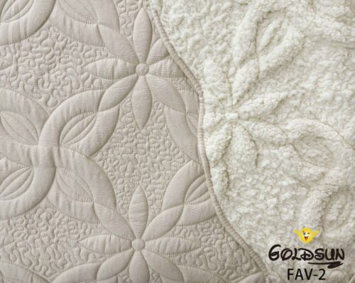 COBERTOR TELA CON CARNERO 3 PIEZAS BORDADO C. E. PREMIUM