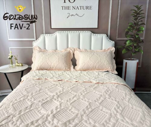 COBERTOR TELA CON CARNERO 3 PIEZAS BORDADO C. E. PREMIUM