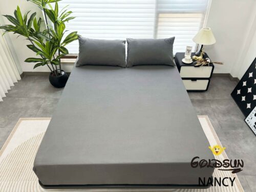 SET DE SÁBANAS 4 PIEZAS COLOR ENTERO MODELO MEDALLÓN