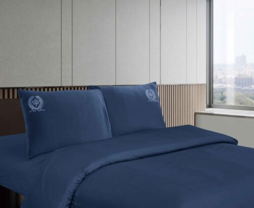 SET DE SÁBANAS 4 PIEZAS COLOR ENTERO MODELO MEDALLÓN