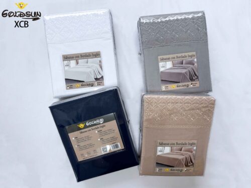 SET DE SÁBANAS 4 PIEZAS C.E. CON BORDADO INGLES