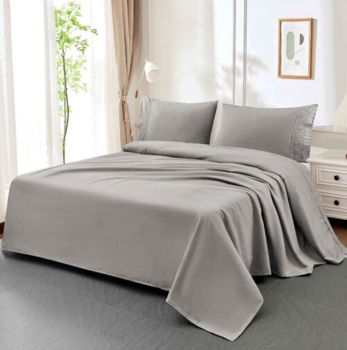 SET DE SÁBANAS 4 PIEZAS C.E. CON BORDADO INGLES