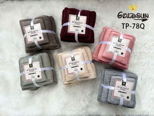 SET DE 3 TOALLAS MICROFIBRA COLOR ENTERO