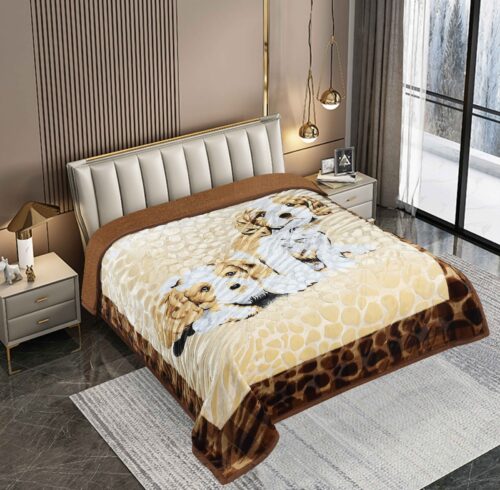 FRAZADA DE TERCIOPELO CON CARNERO 1 PAÑO 4 KG