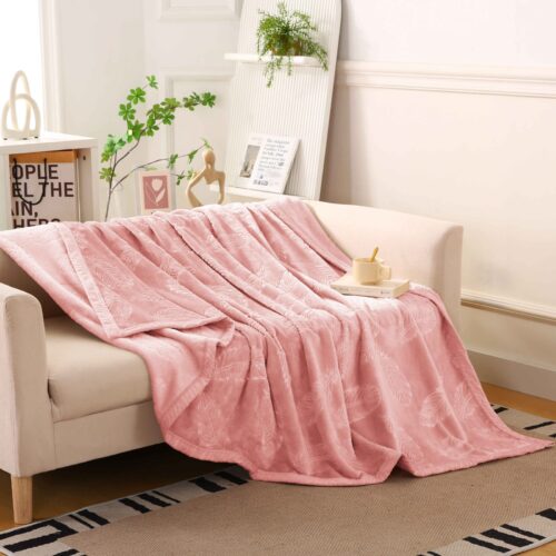 MANTA ALTO RELIEVE HOJAS