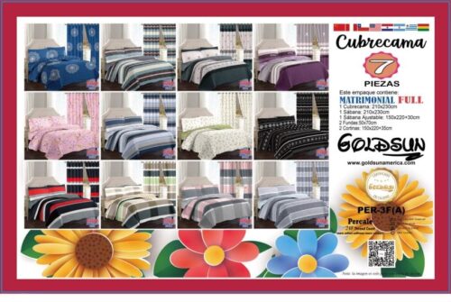 SET EDREDÓN DE VERANO 7 PIEZAS CON CORTINA