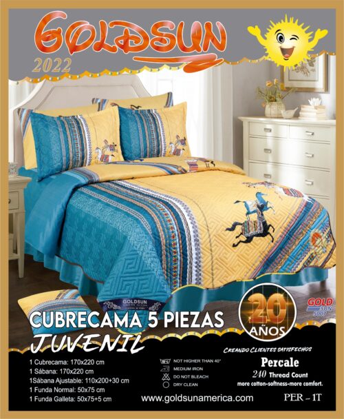 SET DE COBERTOR 5 PIEZAS JUVENIL