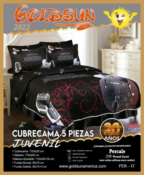 SET DE COBERTOR 5 PIEZAS JUVENIL