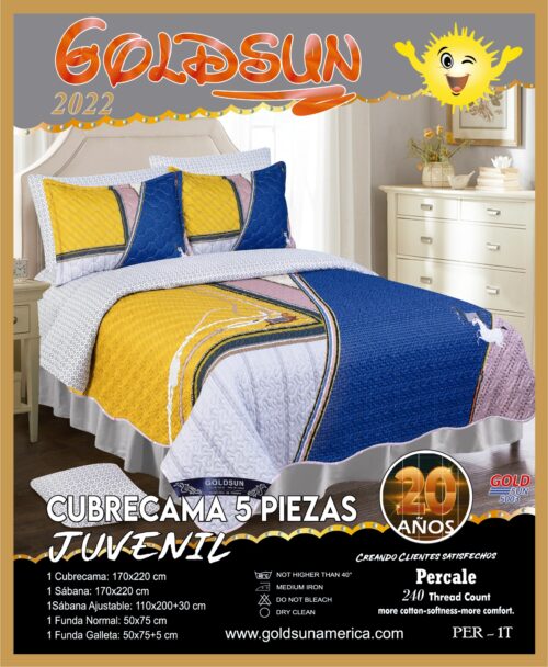 SET DE COBERTOR 5 PIEZAS JUVENIL