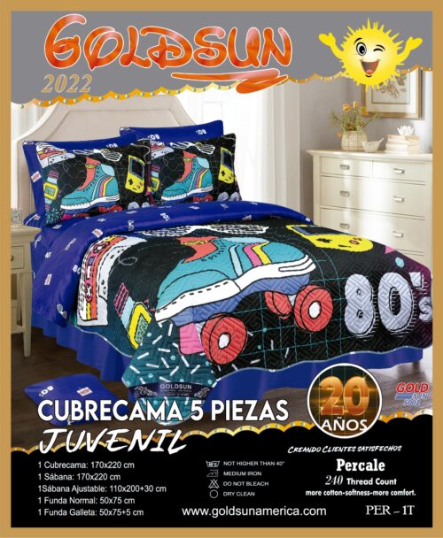 SET DE COBERTOR 5 PIEZAS JUVENIL