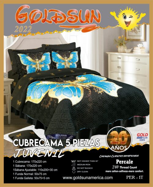 SET DE COBERTOR 5 PIEZAS JUVENIL