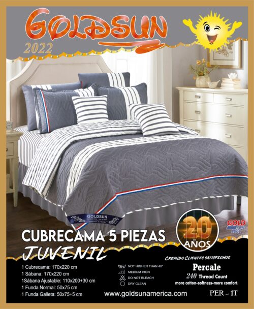 SET DE COBERTOR 5 PIEZAS JUVENIL