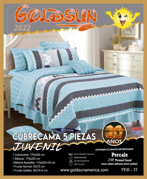 SET DE COBERTOR 5 PIEZAS JUVENIL