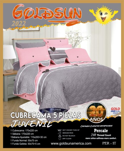 SET DE COBERTOR 5 PIEZAS JUVENIL