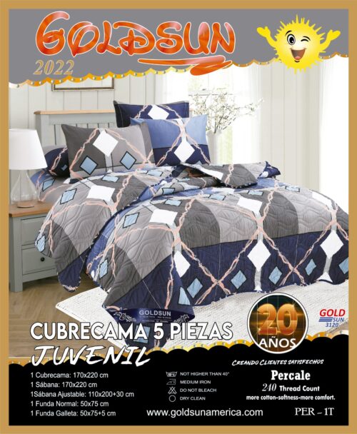 SET DE COBERTOR 5 PIEZAS JUVENIL