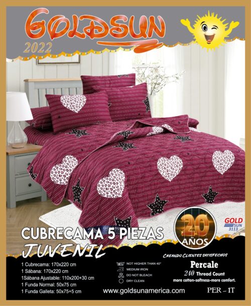SET DE COBERTOR 5 PIEZAS JUVENIL