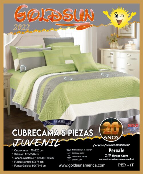 SET DE COBERTOR 5 PIEZAS JUVENIL