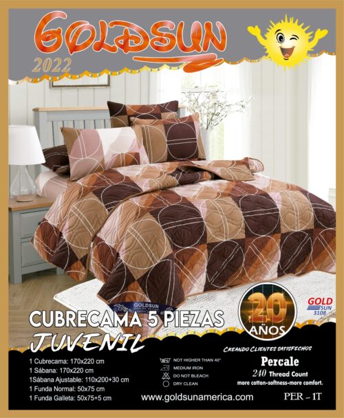 SET DE COBERTOR 5 PIEZAS JUVENIL
