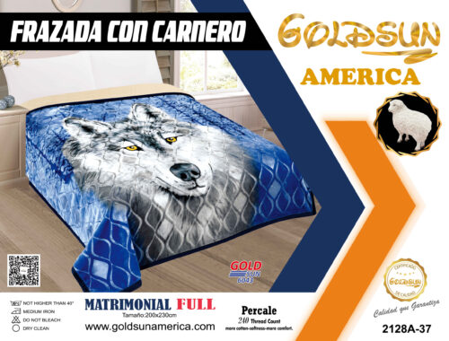 FRAZADA DE TERCIOPELO CON CARNERO 1 PAÑO 4 KG